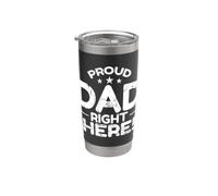 Papá orgulloso aquí Vaso térmico de acero inoxidable de doble pared