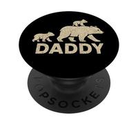 Papá Oso con Dos Cachorros Padre de la familia PopSockets PopGrip Adhesivo