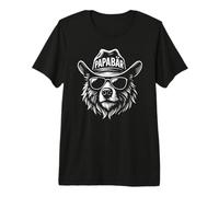 Papá Oso - Divertido Motivo Paterno con Sombrero Vaquero Camiseta Premium