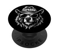 Papá Oso - Divertido Motivo Paterno con Sombrero Vaquero PopSockets PopGrip Adhesivo
