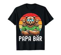Papá Oso Papá Bear Día del Padre Hijo Hija Padre Padre Retro Camiseta