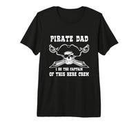 Papá Pirata, capitán de This Here Crew - Skull & Crossbones Camiseta Premium
