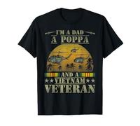 Papá Poppa Vietnam Veterano Helicóptero UH-1 Huey Vintage Camiseta