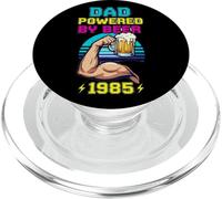 Papá Powered by Beer and 1985 Divertido diseño Vintage para Beber PopSockets PopGrip para MagSafe