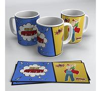 Papa Regalo original día del Padre - Taza eres mi super Papá - El padre numero 1 - Feliz día del Padre | 350ml Cerámica (Mi super papá)
