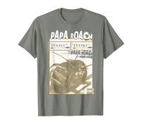 Papa Roach - Official Merchandise - Infest Photo Camiseta, Hombre, Verde Militar Jaspeado, XL