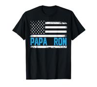 Papa Ron Bandera Americana Vintage Día del Padre Abuelo Camiseta gráfica económica