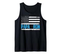 Papa Ron Bandera Americana Vintage Día del Padre Abuelo Camiseta sin Mangas