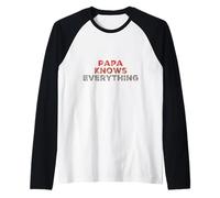 Papa Sabe Las Mejores Citas Divertidas de papá Cool Papa Sabe Todo Camiseta Manga Raglan