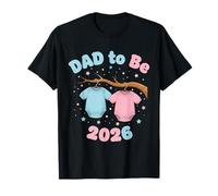Papá será 2026 Esperando Gemelos niña niño Padre Baby Shower Camiseta