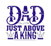 Papá tiene un título justo encima de un rey. Se puede usar arte tipográfico del Día del Padre. Decoración de vinilo para pared 67.2x75.2cm Incluye kit de película de transferencia Azul oscuro