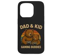 Papá y niños Retro Sunset Papa Bear Gamer Family Matching Carcasa para iPhone 15 Pro