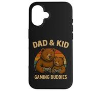 Papá y niños Retro Sunset Papa Bear Gamer Family Matching Carcasa para iPhone 16