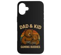 Papá y niños Retro Sunset Papa Bear Gamer Family Matching Carcasa para iPhone 16 Plus