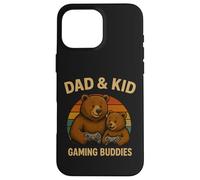 Papá y niños Retro Sunset Papa Bear Gamer Family Matching Carcasa para iPhone 16 Pro MAX