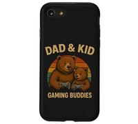 Papá y niños Retro Sunset Papa Bear Gamer Family Matching Carcasa para iPhone SE (2020) / 7/8