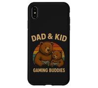 Papá y niños Retro Sunset Papa Bear Gamer Family Matching Carcasa para iPhone XS MAX