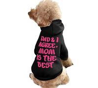 Papá y yo Estamos de Acuerdo en Que mamá es la Mejor Sudadera con Capucha cálida para Perro, Lindo Disfraz de Perro, Sudadera acogedora para Mascotas XS