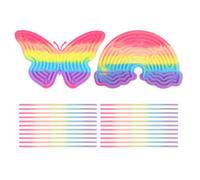 PAPAcroscoma Tablero Sensorial: 2 Piezas Producto de Doble Cara con Colores del Arcoíris Juguetes Sensoriales Alivia la Ansiedad, el Autismo y el TDAH Contiene 22 Varillas de Silicona
