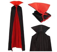 papapanda Capa de Vampiro para Adultos, Cuello Alto, Negro y Rojo, 170 cm