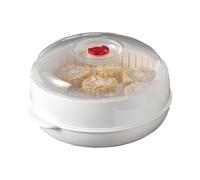 Papaquade De Microondas - Vapor De Pescado Y Verduras | Contenedor De Vapor De Alimentos Con Tapa Y Bandeja Para Verduras, Arroz, Huevo, Albóndigas, Fideos, Cocina, Sala