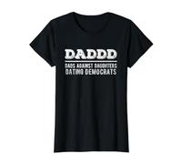Papás Divertidos contra Hijas Que salen con demócratas Camiseta gráfica económica, Mujer, Negro, XL