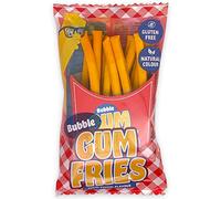 Papas fritas de goma de mascar con goma de burbujas, largas papas fritas con sabor a tutti Frutti, sin gluten, colorantes naturales (4 unidades de 60 g)