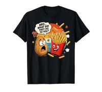 Papas Fritas Divertidas Pun Bro ¿Qué hicieron? Cita Camiseta gráfica económica, Hombre, Negro, XL