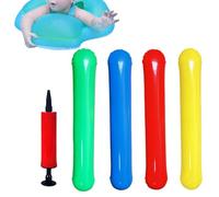 Papas fritas inflables para viajar | Set de 4 Noodles acuáticos con bomba de aire - Flotador inflable para piscina | para río, lago, playa, , vacaciones, fin de semana
