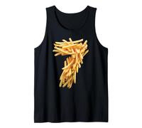 Papas fritas número 7 divertido séptimo cumpleaños siete hamburguesa comida Camiseta sin Mangas