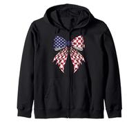 Papas Patatas 4 de Julio Bandera Americana Patriótica Coqueta Sudadera con Capucha