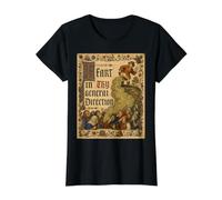 Papás Pedo En Tu Dirección General Medieval Divertido Manuscrito Camiseta gráfica económica, Mujer, Negro, XS