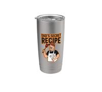 Papás Receta Secreta Cita Día del Padre Papá Cocina Humor Divertido Vaso térmico de acero inoxidable de doble pared