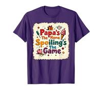 Papa's The Name, Spoiling's The Game - Regalo para el Abuelo Camiseta, Hombre, Morado, 3XL