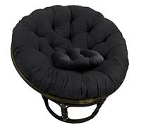 Papasan Cojín para Silla, cojín Redondo Relleno de 9.4 Libras, para Colgar en Interiores, Silla de Huevo, Silla de platillo, Silla Columpio para Asiento de Suelo, 43.3 Pulgadas (Solo cojín) (Negro)