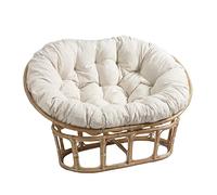 Papasan Cojines para Silla Columpio de ratán, Papasan de Gran Tamaño Doble, Cojín para Silla de Huevo Papasan Doble al Aire Libre Impermeable con Lazos,Blanco,170cmX120cm
