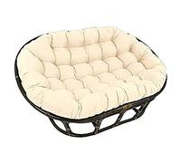 Papasan Doble de Gran tamaño, cojín para Silla de Huevo, cojín para Silla Papasan Doble, cojín para Asiento Acolchado Papasan, Columpio de ratán, Alfombrilla para Hamaca,Beige,170cmX120cm