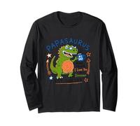 Papasaurus Number One Dad Funny Dinosaur Rex Día del Padre Manga Larga