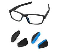 PapaViva 2 pares de almohadillas de nariz de repuesto para Oakley Mainlink/Mainlink XL/Chainlink Asian Fit/Straightlink - Azul cielo + negro Euro Fit estándar