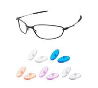 PapaViva Almohadillas de nariz de repuesto para Oakley Whisker/Square Whisker/New Whisker OO4141, Azul oscuro + naranja claro + gris transparente + morado claro + transparente - 5 pares, Euro Fit