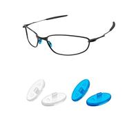 PapaViva Almohadillas de nariz de repuesto para Oakley Whisker/Square Whisker/New Whisker OO4141, Azul oscuro + transparente - 2 pares, Euro Fit