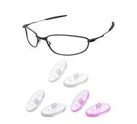 PapaViva Almohadillas de nariz de repuesto para Oakley Whisker/Square Whisker/New Whisker OO4141, Gris transparente, morado claro, transparente, 3 pares, Euro Fit