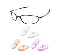 PapaViva Almohadillas de nariz de repuesto para Oakley Whisker/Square Whisker/New Whisker OO4141, Morado claro, naranja claro, transparente, 3 pares, Euro Fit