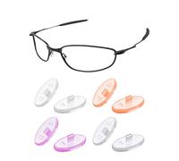 PapaViva Almohadillas de nariz de repuesto para Oakley Wire Tap 2.0 OO4145, Gris transparente, morado claro, naranja claro, transparente, 4 pares, Euro Fit