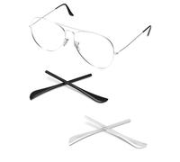 PapaViva Calcetines de repuesto para Ray-Ban RB3025 RB3026 RB3044 RB3362 RB3029 RB3136 RB8052 RB8054 RB3362, Transparente y negro, 2 Pairs