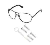 PapaViva Juego de 2 pares de tornillos de repuesto para gafas de sol Ray-Ban RB3386/RB3445/RB3393, color plateado (Phillips planos)