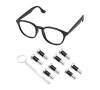 PapaViva Juego de 4 pares de tornillos de patillas de repuesto para gafas de sol Ray-Ban RB3445/RB3379/RB4259/RB2198/RB4234/RB2180, color plateado (ranurado plano)