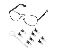 PapaViva Juego de 4 pares de tornillos de repuesto para gafas de sol Ray-Ban RB8313/RB3483/RB3364/RB3549/RB3569/RB3445/RB3198, color plateado (ranurado plano)