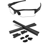 PapaViva Kits de goma de repuesto para almohadillas de nariz y almohadillas para orejas para Oakley Flak Jacket OO9008/Flak Jacket XLJ OO9009 gafas de sol, Negro, Flak Jacket/Flak Jacket XLJ