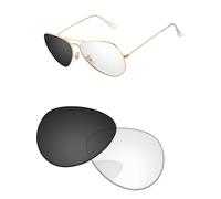 PapaViva Lentes de repuesto compatibles con gafas de sol Ray-Ban RB3026 de 62 mm, Eclipse Gris Fotocromático, RB3026 62mm